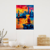 New York Teddy Fauvist Liberty Sunset Print (Keuken)
