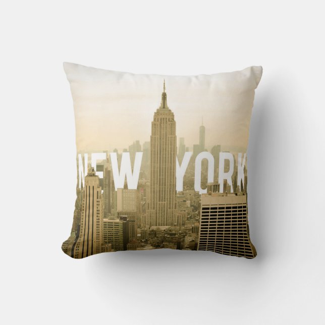 New York (tekst achter het gebouw) Kussen (Voorkant)