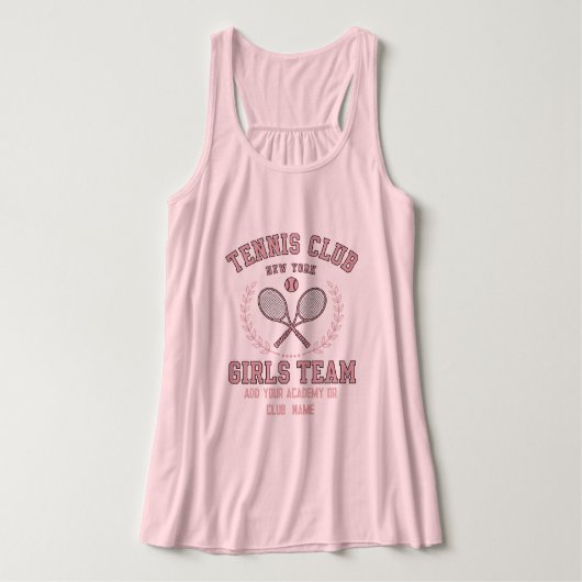 New York Tennis Club Meisjes Team Design Tanktop (Design voorkant)