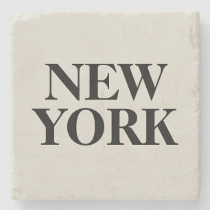 New York Text Stenen Onderzetter