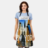 New York The Big Apple Abstract schilderen Schort (Gedragen)