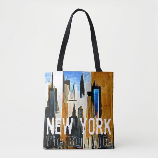 New York The Big Apple Abstract schilderen Tote Bag (Voorkant)