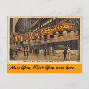 New York, The Brass Rail Cafe & Bar, New York City Briefkaart