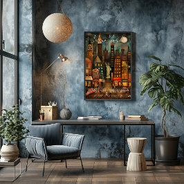 New York: The City That Never Sleeps - Whimsical Perfect Poster