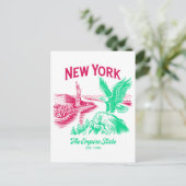 New York The Empire State Est. 1788 Bald Eagle Briefkaart (Staand voorkant)