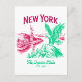 New York The Empire State Est. 1788 Bald Eagle Briefkaart (Voorkant)
