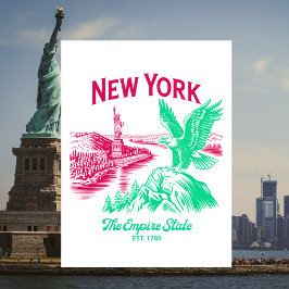 New York The Empire State Est. 1788 Bald Eagle Briefkaart