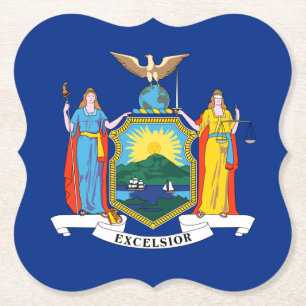 New York: The Empire State Home, de vlag van de Bi Kartonnen Onderzetters