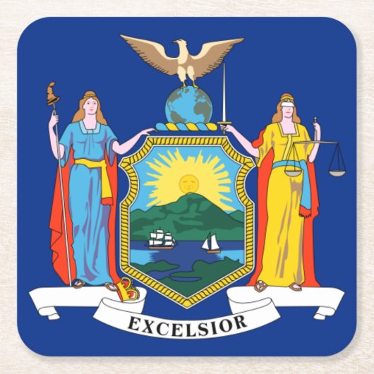 New York: The Empire State Home, de vlag van de Bi Kartonnen Onderzetters (Voorkant)