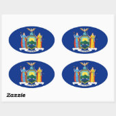 New York: The Empire State Home, de vlag van de Bi Ovale Sticker (Vel)