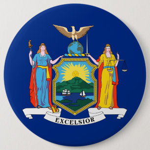 New York: The Empire State Home, de vlag van de Bi Ronde Button 6,0 Cm