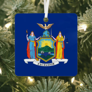 New York: The Empire State, Thuis Big Apple Vlag Metalen Ornament