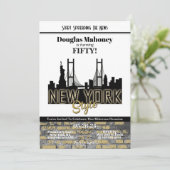 New York thema verjaardagsuitnodiging Kaart (Staand voorkant)