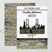 New York thema verjaardagsuitnodiging Kaart (Voorkant / Achterkant)