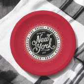 New York Theme Party Retro City Logo Papieren Bordje