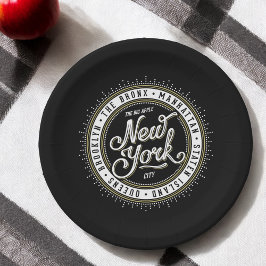 New York Theme Party Retro City Logo Papieren Bordje