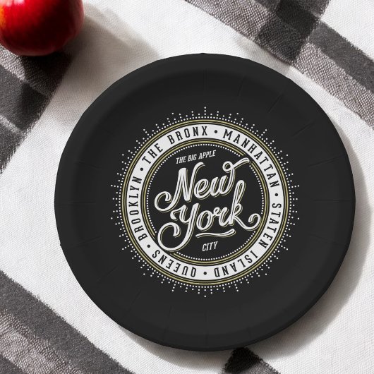 New York Theme Party Retro City Logo Papieren Bordje