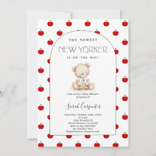 New York Themed Baby Shower Kaart (Voorkant)