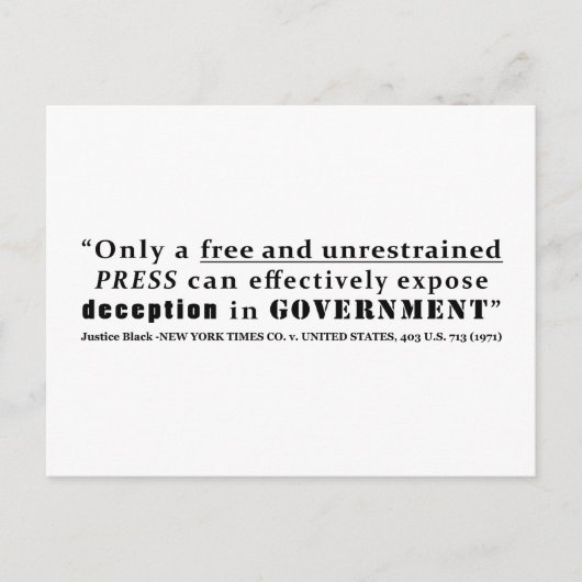 New York Times Co. tegen Verenigde Staten 403 vs.  Briefkaart (Voorkant)