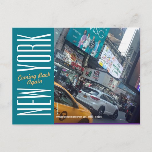 New York-Times Square-Coming Opnieuw Briefkaart (Voorkant)