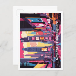 New York Times Square Pop Art Travel Illustration Briefkaart