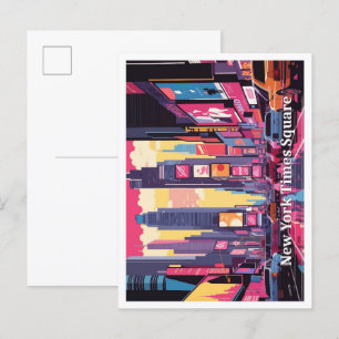 New York Times Square Pop Art Travel Illustration Briefkaart