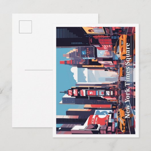 New York Times Square Pop Art Travel Illustration Briefkaart (Voorkant / Achterkant)