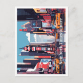 New York Times Square Pop Art Travel Illustration Briefkaart (Voorkant)