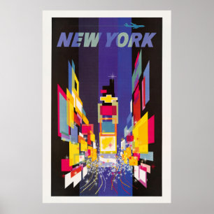 New York Times Square 's nachts abstract Poster