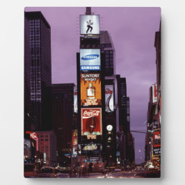 New York Times Square verkeer 's nachts Fotoplaat