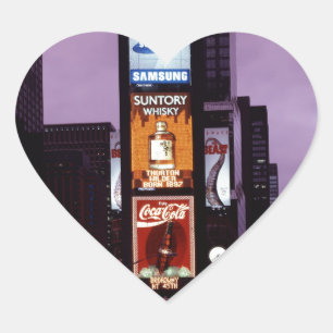 New York Times Square verkeer 's nachts Hart Sticker