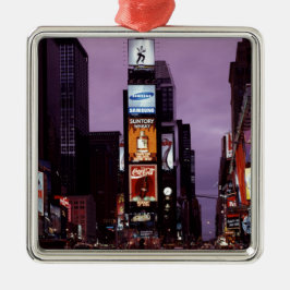 New York Times Square verkeer 's nachts Metalen Ornament