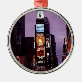 New York Times Square verkeer 's nachts Metalen Ornament