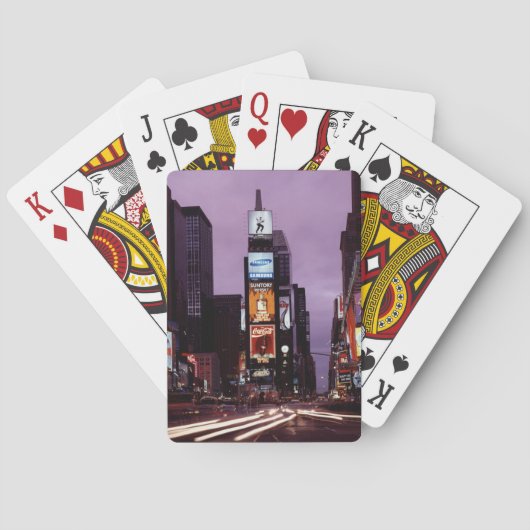 New York Times Square verkeer 's nachts Pokerkaarten (Achterkant)