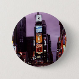 New York Times Square verkeer 's nachts Ronde Button 5,7 Cm