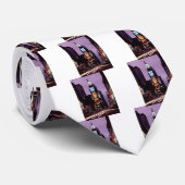 New York Times Square verkeer 's nachts Stropdas (Opgerold)