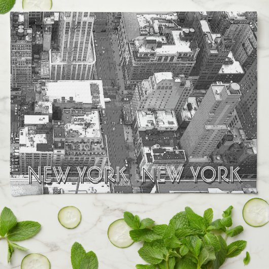 New York Towel Aangepaste NYC Souvenir Tea Towel Theedoek (Gevouwen)