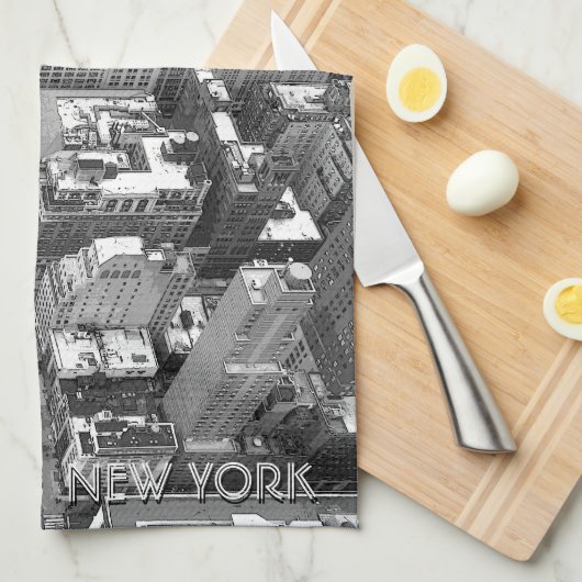 New York Towel Aangepaste NYC Souvenir Tea Towel Theedoek (Quarter Fold)