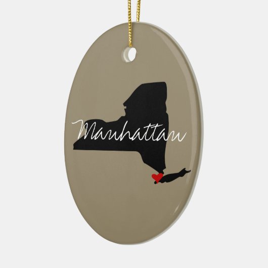 New York Town Keramisch Ornament (Links)