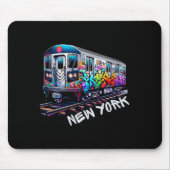 New York Train Graffiti Style, Nyc Subway Car Retr Muismat (Voorkant)