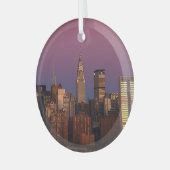 New York Travel Manhattan Empire State Building Glas Ornament (Voorkant links)