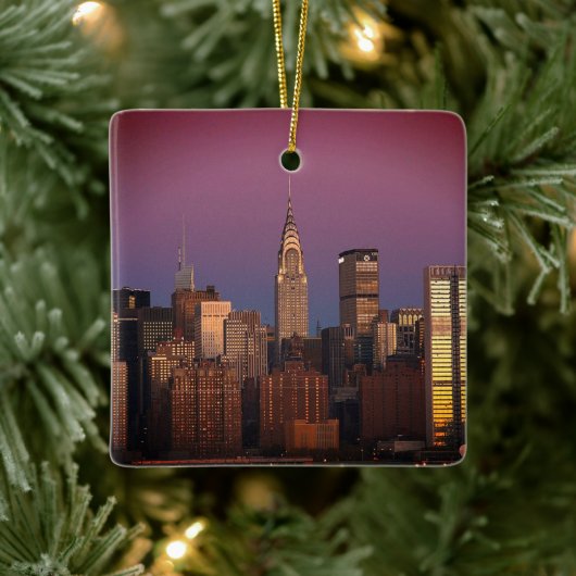 New York Travel Manhattan Empire State Building Keramisch Ornament (Boom)