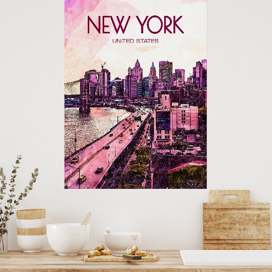 New York Travel Poster (Keuken)