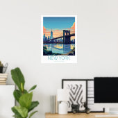 New York Travel Poster, New York Brooklyn Poster (Thuiskantoor)