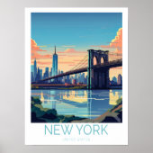 New York Travel Poster, New York Brooklyn Poster (Voorkant)