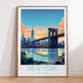New York Travel Poster, New York Brooklyn Poster