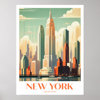 New York Travel Print kunst aan de muur