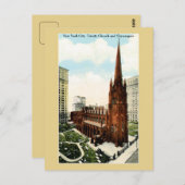  New York Trinity Church Briefkaart (Voorkant / Achterkant)