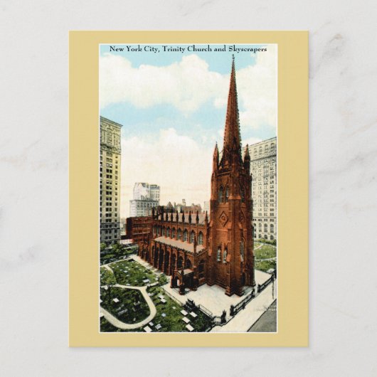  New York Trinity Church Briefkaart (Voorkant)