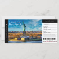 New York Trip Boarding Pass Travel Vacking Ticket